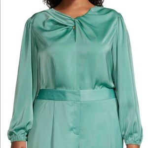Jade long sleeve silky blouse. New with tags.